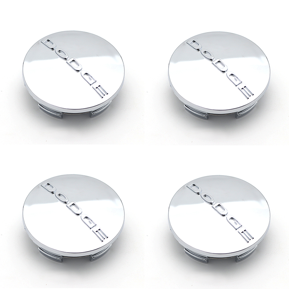 4Pcs 2005-2020 Dodge Letter ABS Wheel Center Caps Gloss Silver 1SK35DX8AA