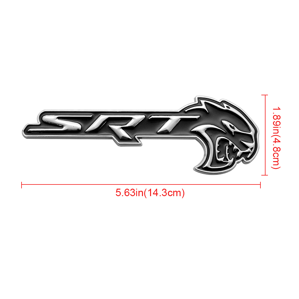 2018-2026 Charger Durango Hellcat SRT Metal Front Grille Badge Black Chrome Dodge Decal