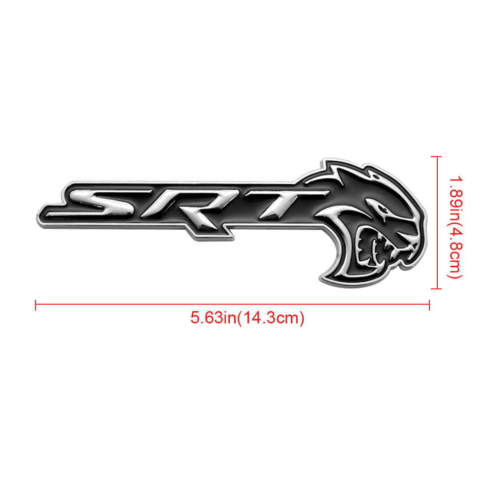 2018-2026 Charger Durango Hellcat SRT Metal Front Grille Badge Black Chrome Dodge Decal