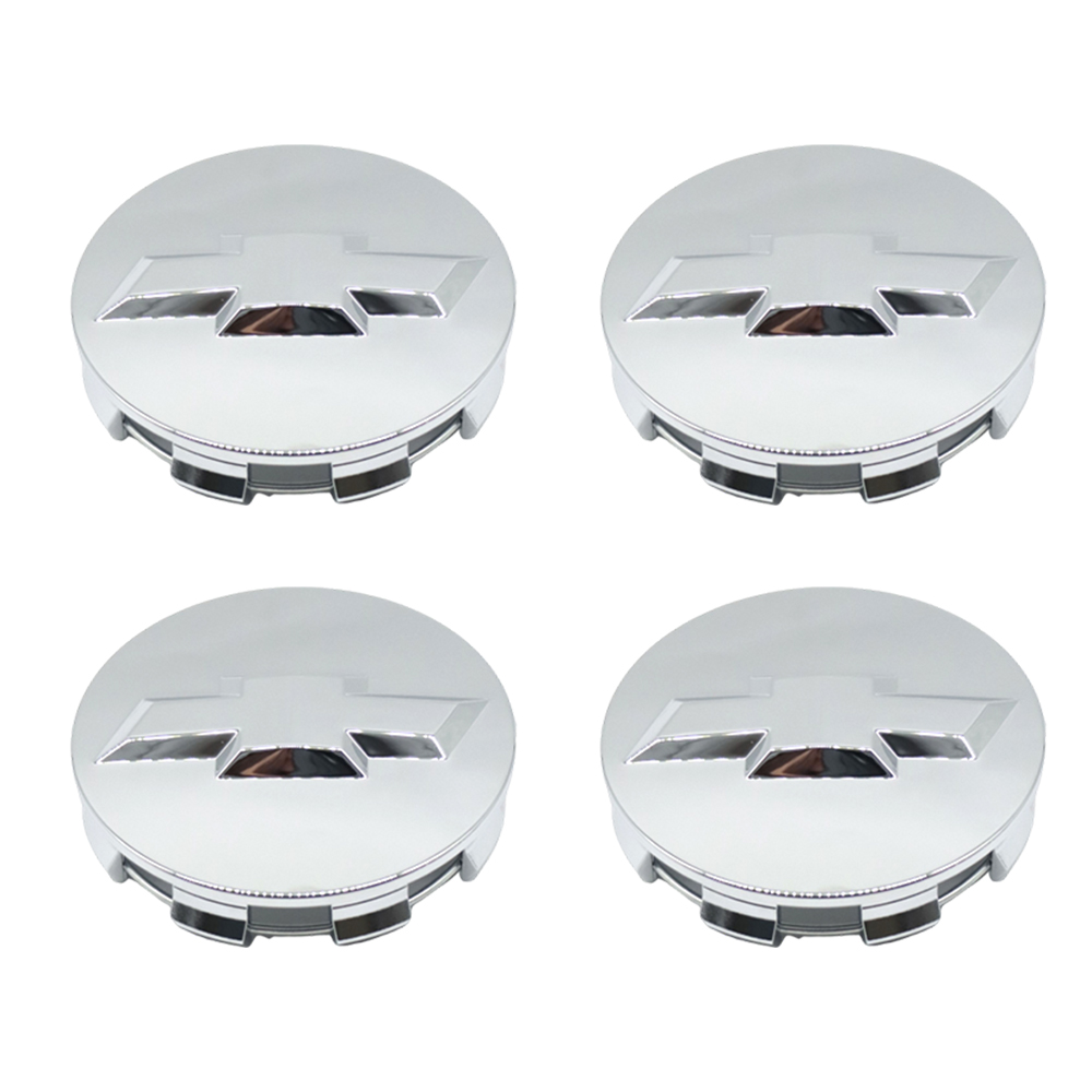 4Pcs 2007-2021 Silverado Suburban Tahoe Plastic Wheel Center Caps Gloss Silver Chevrolet 