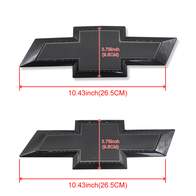 2015-2019 Silveado 1500 2500HD 3500HD ABS Plastic Front Rear Bowtie Emblem Gloss Black Chevrolet 23303574 22786435