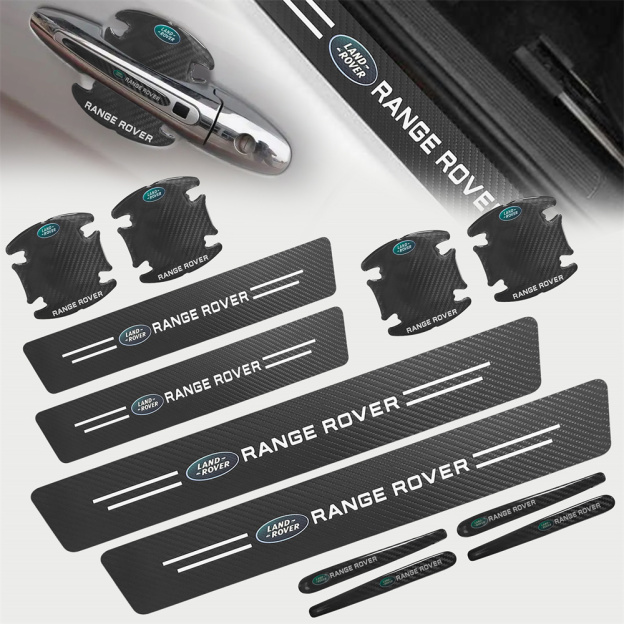 12PCS RANGE ROVER Car Door Sill Scuff Cover Sticker Handle Bowl Protector Land Rover