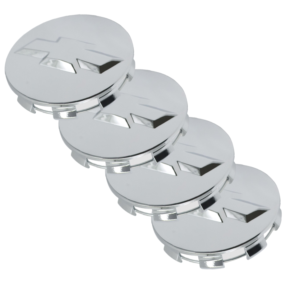 4Pcs 2007-2021 Silverado Suburban Tahoe Plastic Wheel Center Caps Gloss Silver Chevrolet 