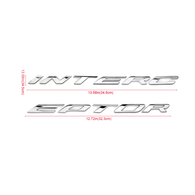 2014-2019 Explorer Interceptor Front Hood Letters ABS Chrome Ford 3D Raised Stickers Decals