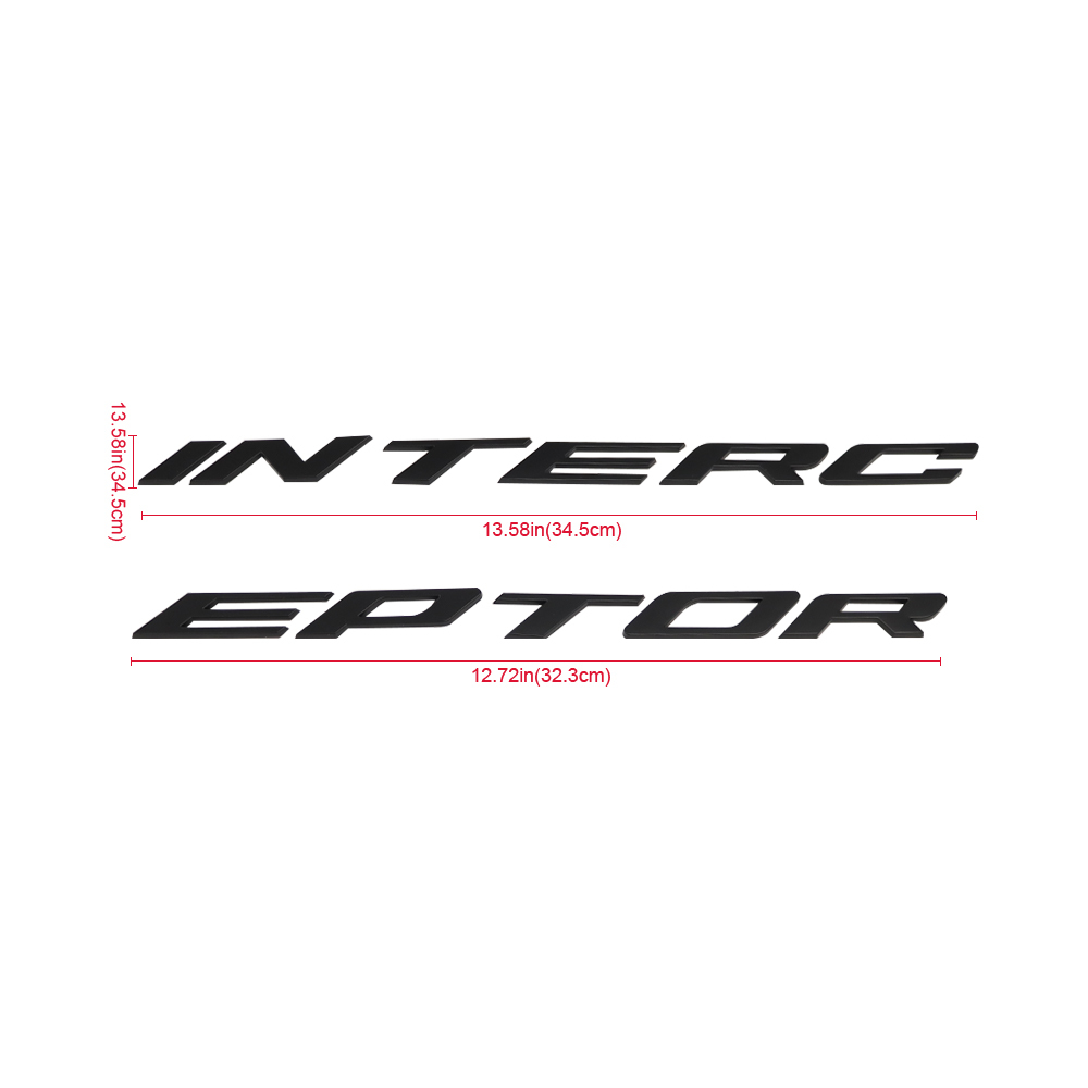 2014-2019 Explorer Interceptor Front Hood Letters ABS Matte Black Ford 3D Raised Stickers Decals