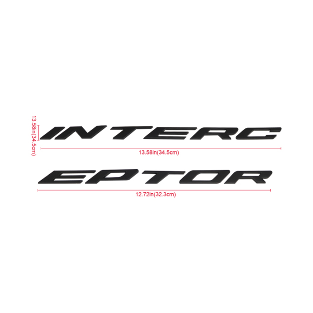 2014-2019 Explorer Interceptor Front Hood Letters ABS Matte Black Ford 3D Raised Stickers Decals