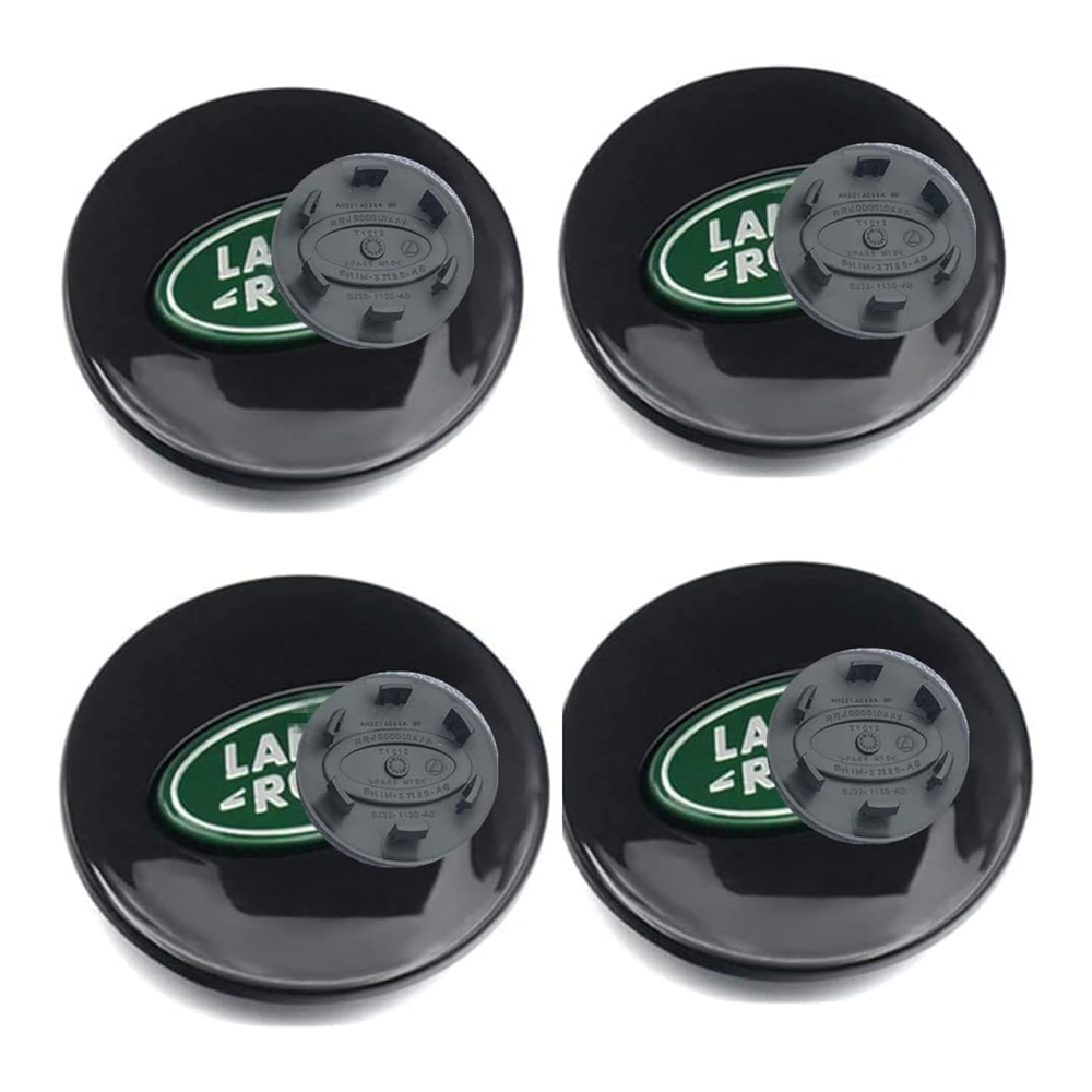 Classic Look: 62mm Center Caps for Land Rover | Green & Black (Set of 4)