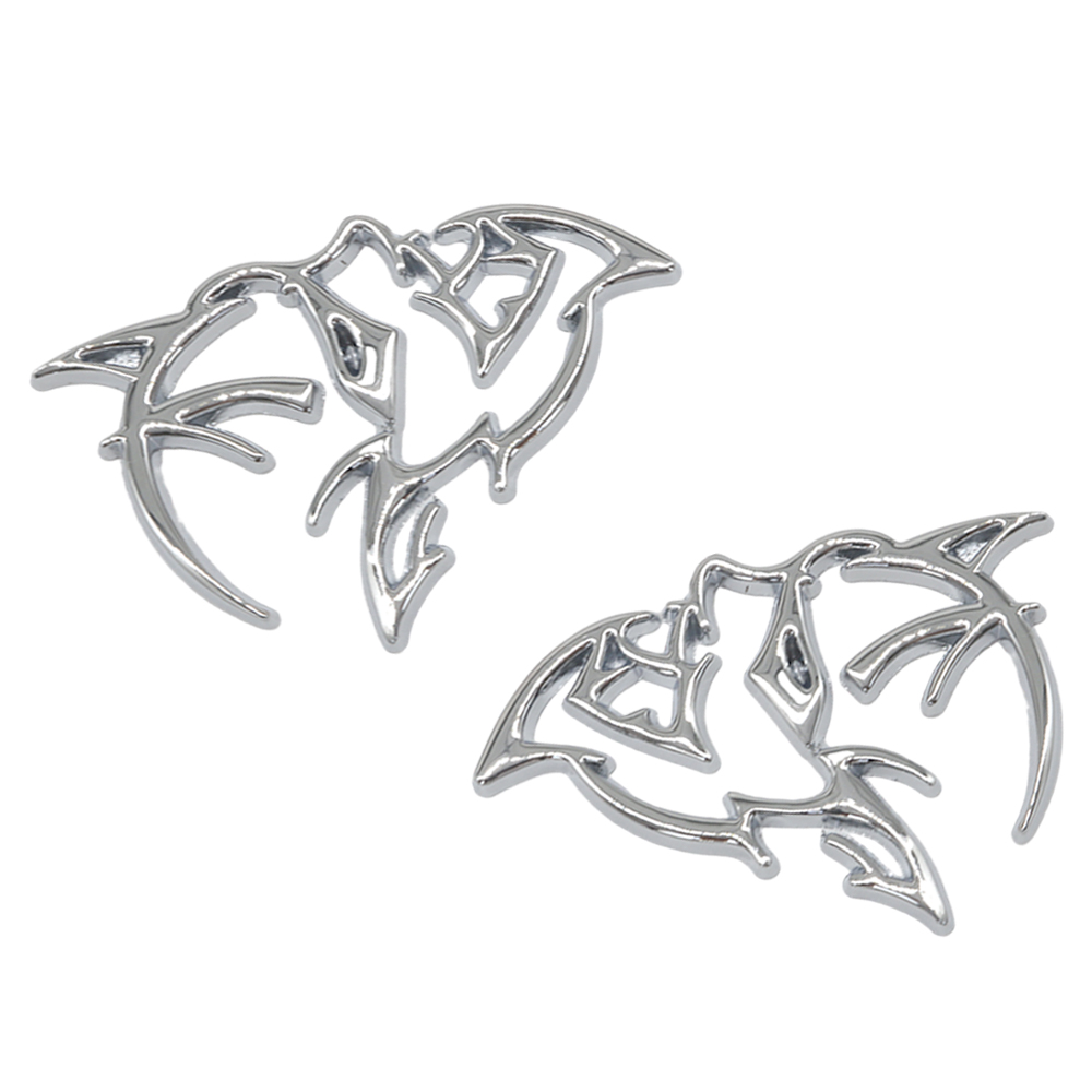 {Metal} Dodge SRT Charger Challenger Durango Hellcat Emblems Side Fender Devil Cat Nameplate Badge 3D Stickers Decals Chrome Silver 2PCS