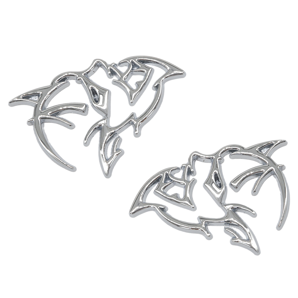 {Metal} Dodge SRT Charger Challenger Durango Hellcat Emblems Side Fender Devil Cat Nameplate Badge 3D Stickers Decals Chrome Silver 2PCS
