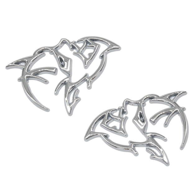 {Metal} Dodge SRT Charger Challenger Durango Hellcat Emblems Side Fender Devil Cat Nameplate Badge 3D Stickers Decals Chrome Silver 2PCS