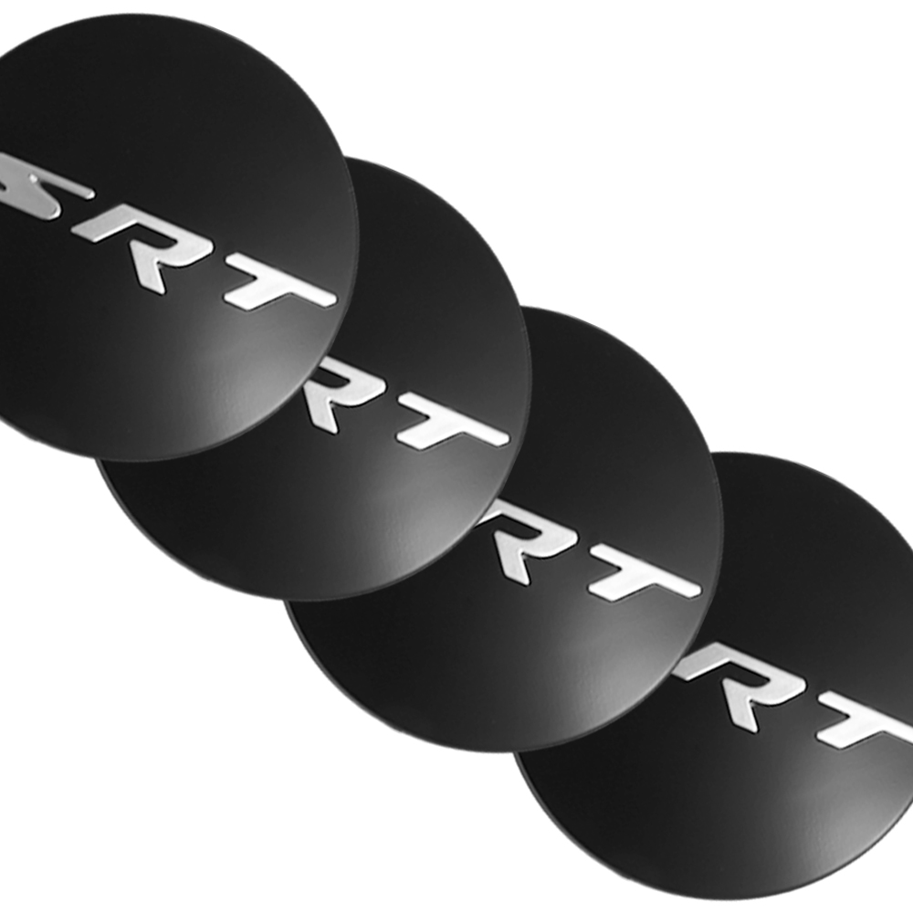 63MM Dodge Charger Challenger SRT Wheel Center Caps SRT 2011-2022 Rim Center Cover Black Silver 4PCS SET 