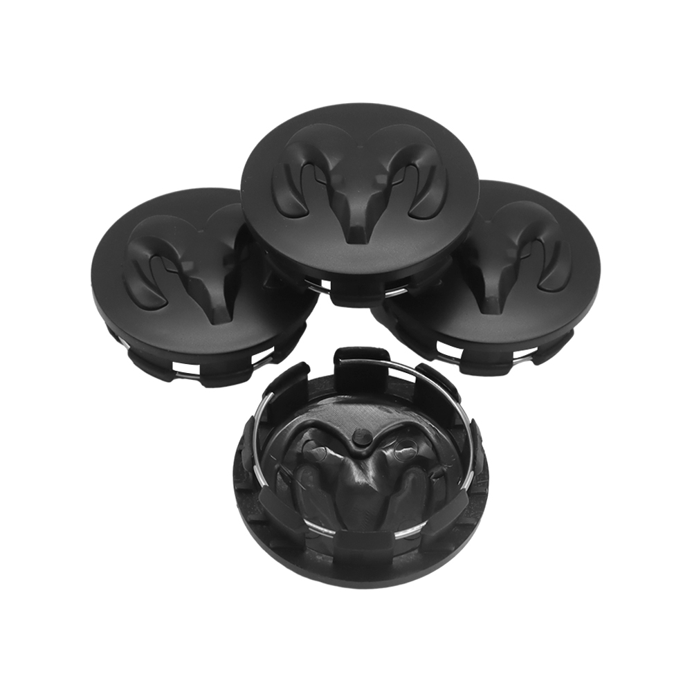 63MM Dodge RAM 1500 2013-2019 Wheel Center Caps Rim Center Hub Cover Matte Black 4PCS SET 
