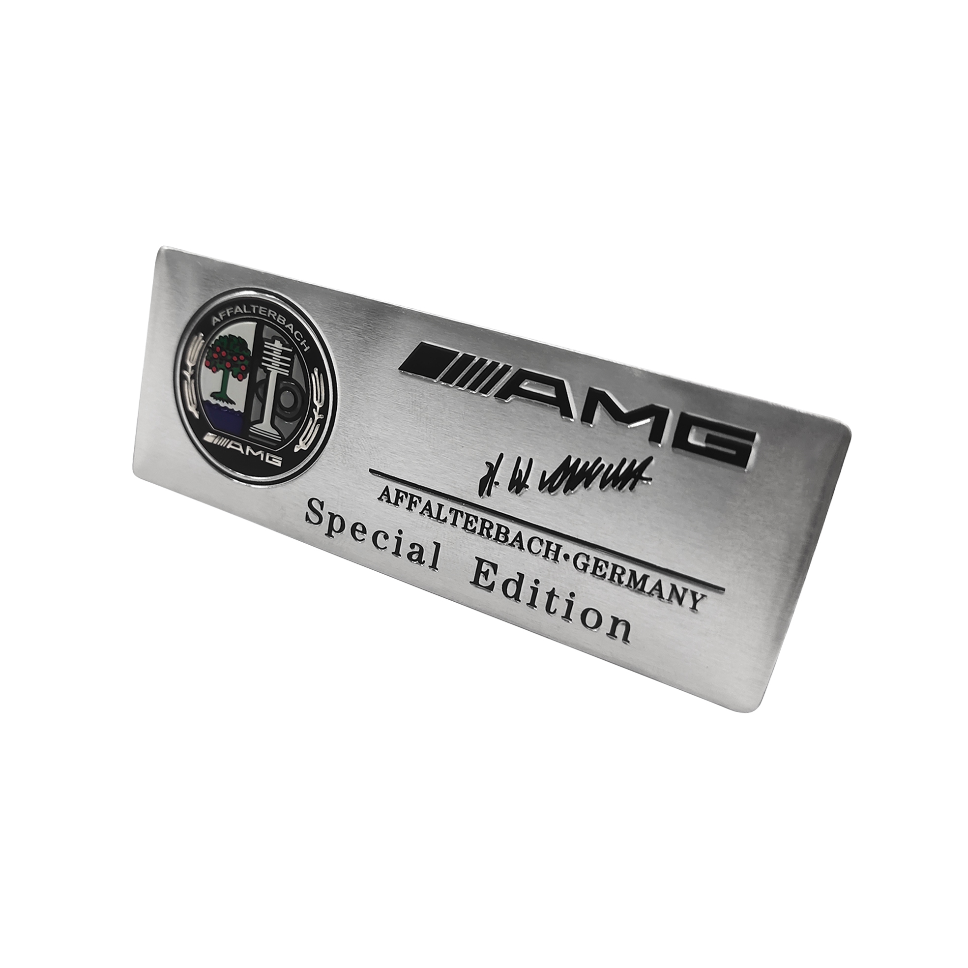 Mercedes Benz AMG Edition Affalterbach Special Emblem 3D Interior Side Fender Trunk Lid Apple Tree Badge Chrome