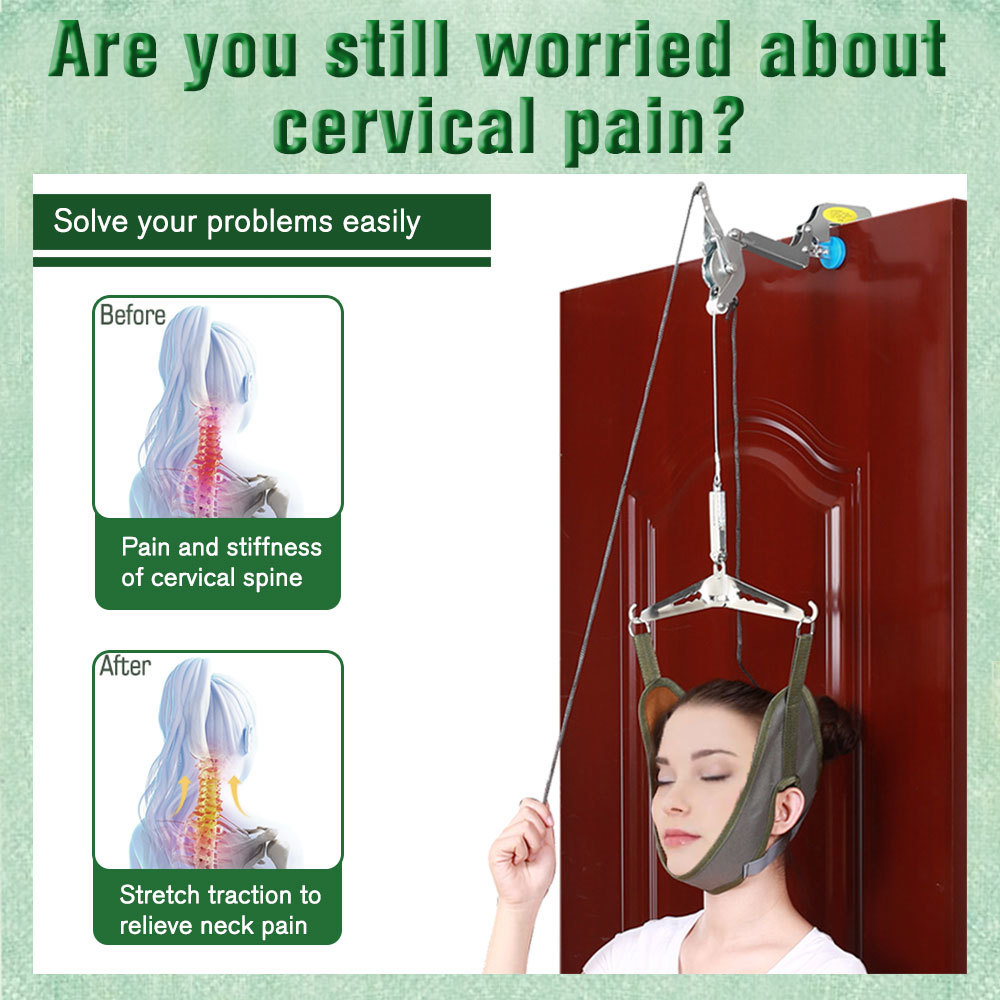 Neck Traction Stretcher Cervical Head Brace Pain Relief Device Home Over Door