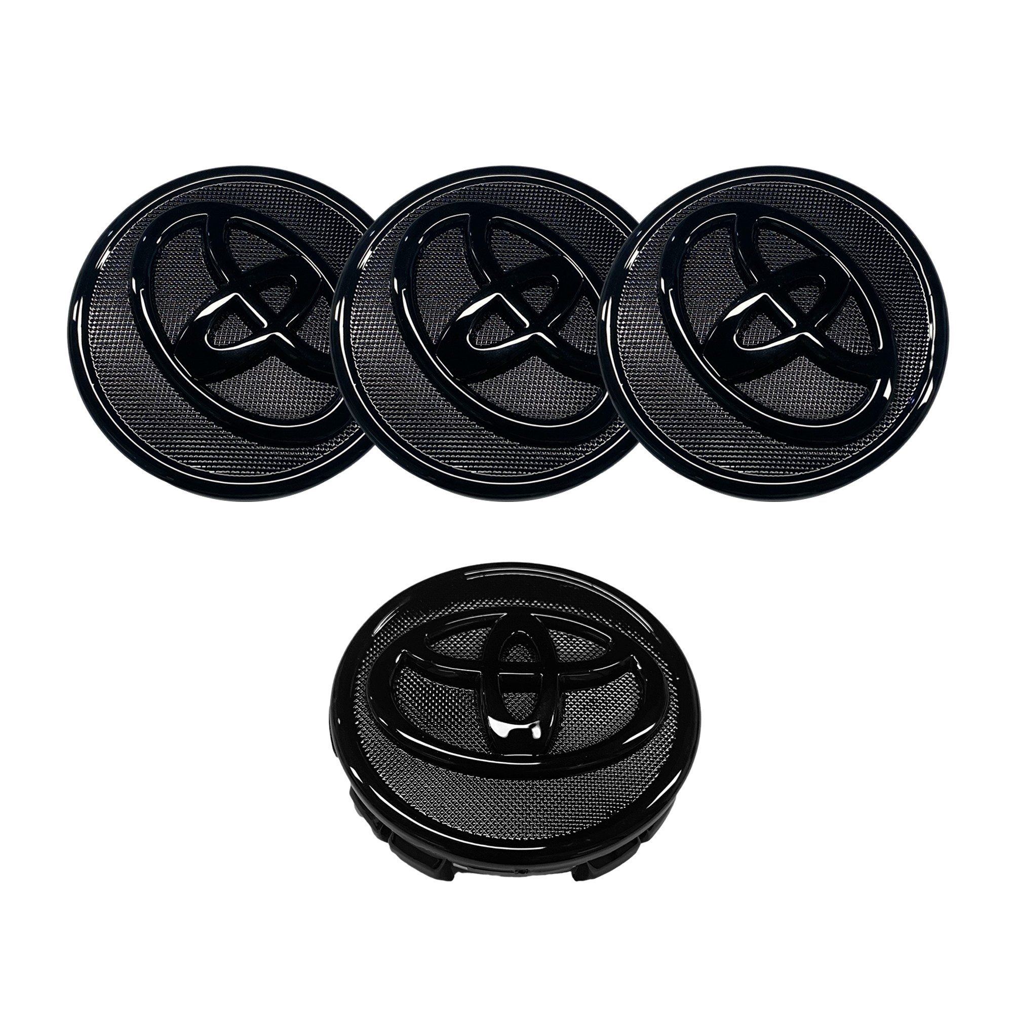 FIT FOR TOYOTA SET OF 4 BLACK 57mm/2.24in Wheel Center Caps