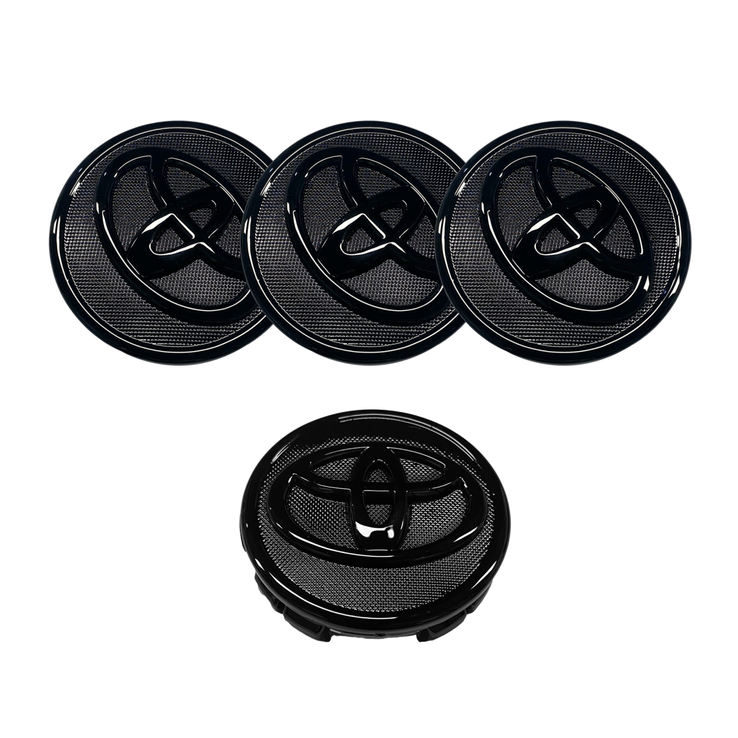 FIT FOR TOYOTA SET OF 4 BLACK 57mm/2.24in Wheel Center Caps
