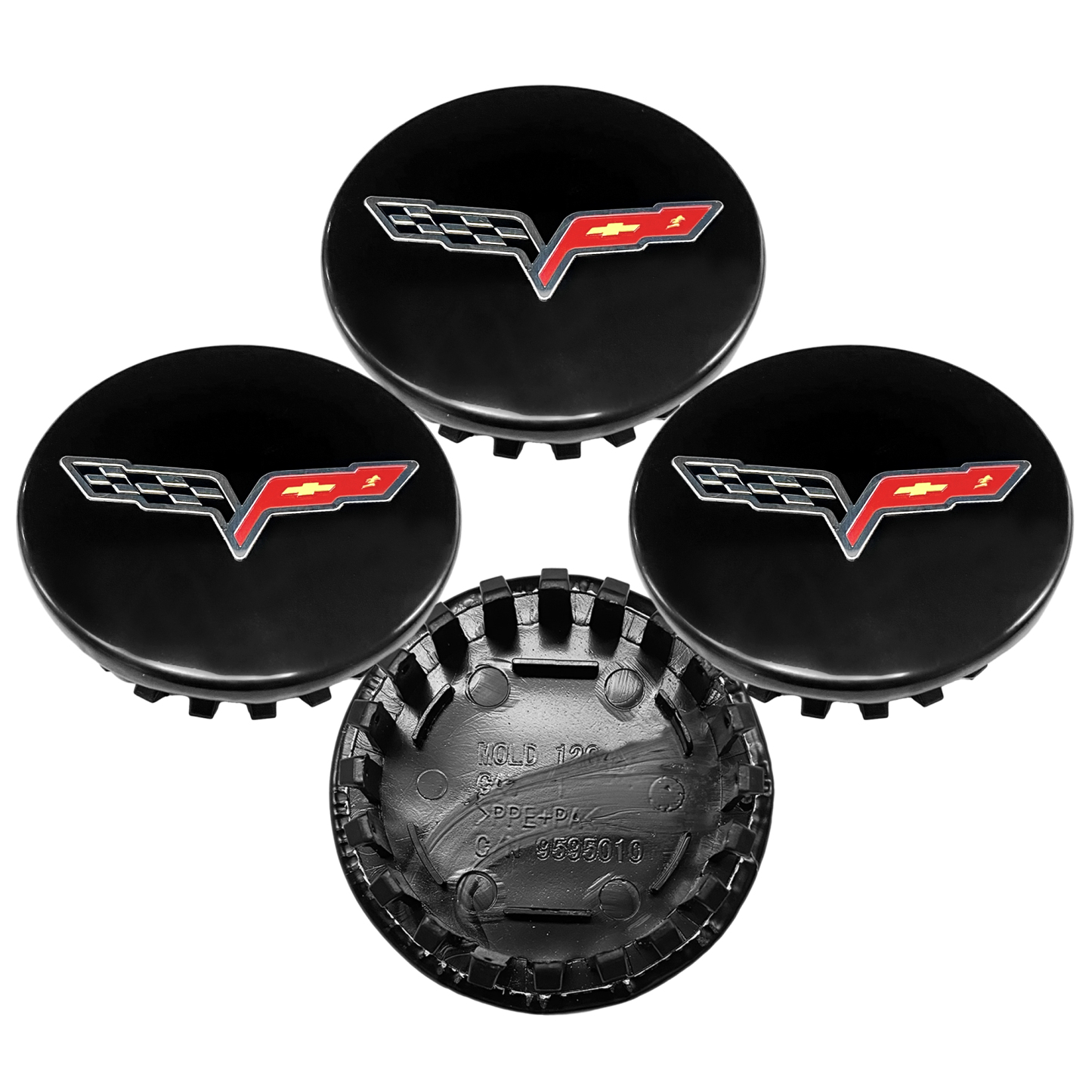 Gloss Black 68mm Wheel Center Cap for Chevrolet Corvette C6 2005-2013 | OE# 9595010
