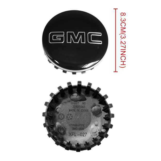 Black & Silver 83mm Center Cap for GMC Sierra, Yukon & Chevrolet Silverado, Tahoe | OE# 22837060