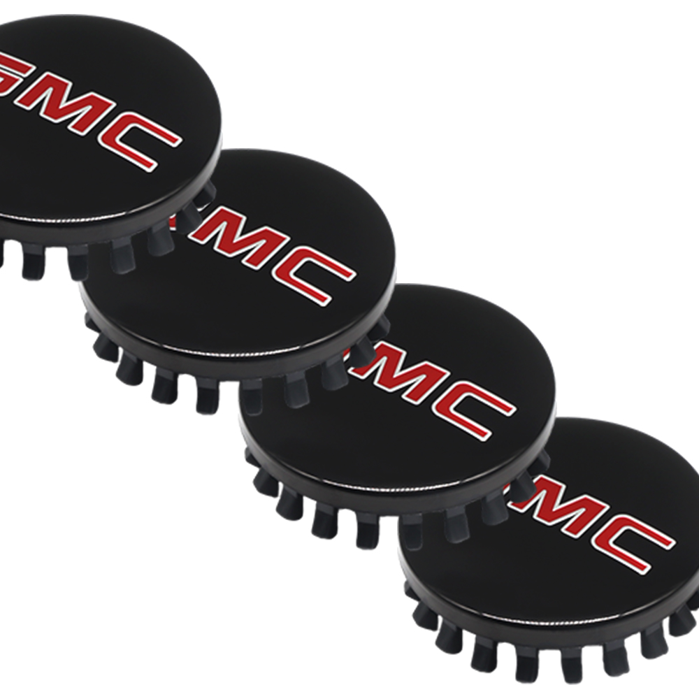 Black & Red 83mm Center Cap for GMC Sierra, Yukon & Chevrolet Silverado, Tahoe | OE# 22837060