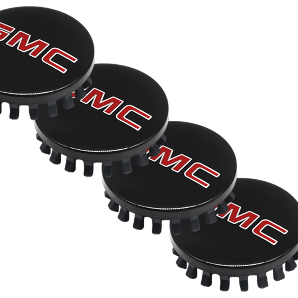 Black & Red 83mm Center Cap for GMC Sierra, Yukon & Chevrolet Silverado, Tahoe | OE# 22837060