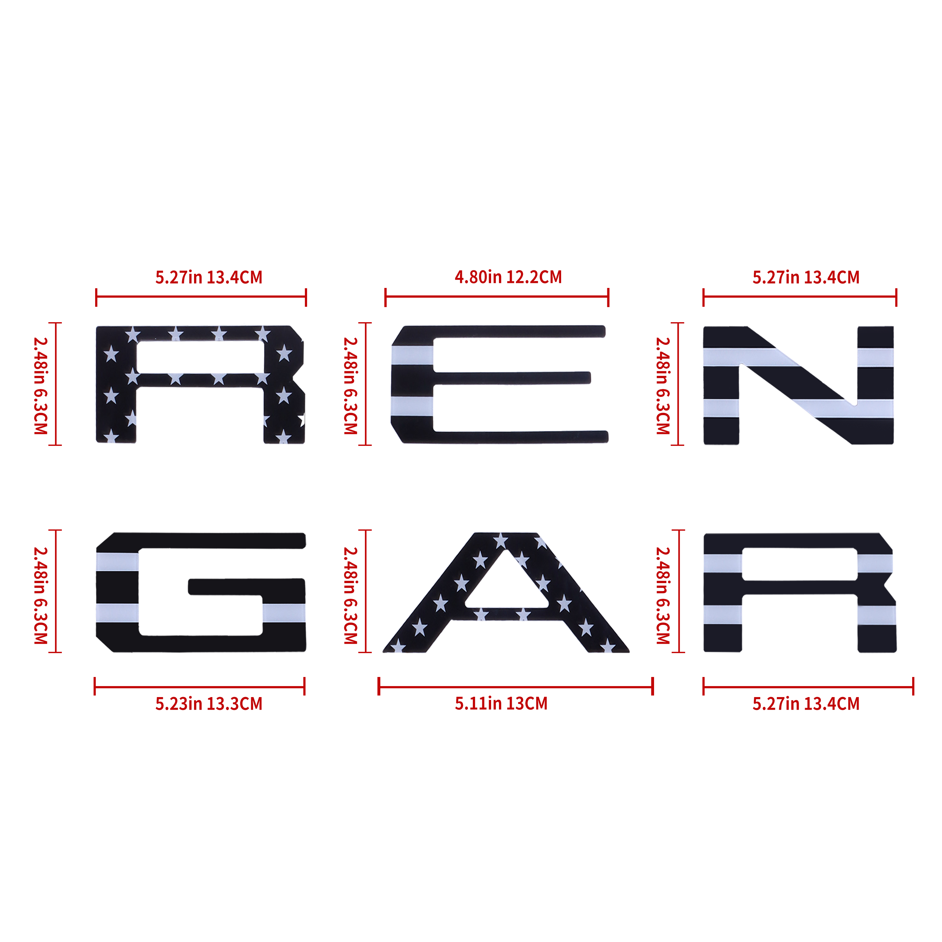 2019-2022 Ranger Letter Acrylic Black& White Flag Ford VKB3Z-9942528-B