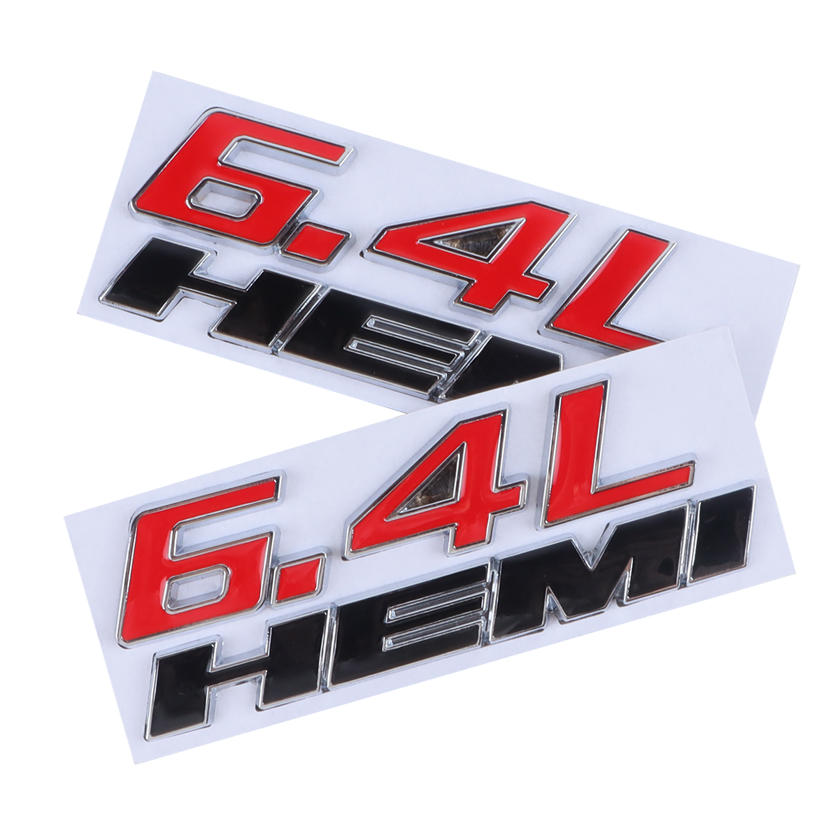 2Pcs SRT Charger Challenger Durango Badge Metal Chrome Black Red Dodge 6.4 Hemi Side Fender