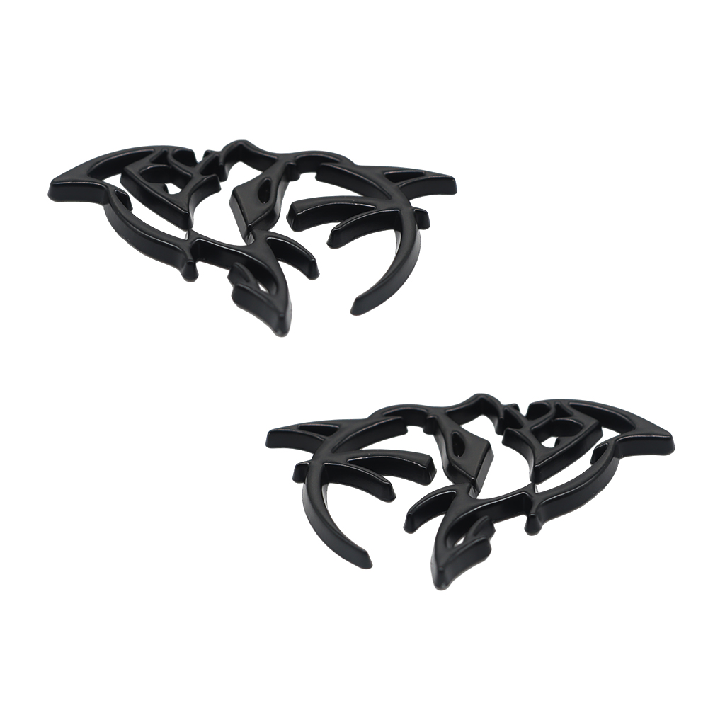 2Pcs SRT Charger Challenger Durango Metal Matte Black Dodge 6TA27SXHAA Hellcat Side Fender Devil Cat Badge