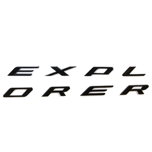 2011-2024 Explorer Front Hood Letters ABS Gloss Black Ford 3D Raised Stickers Decals