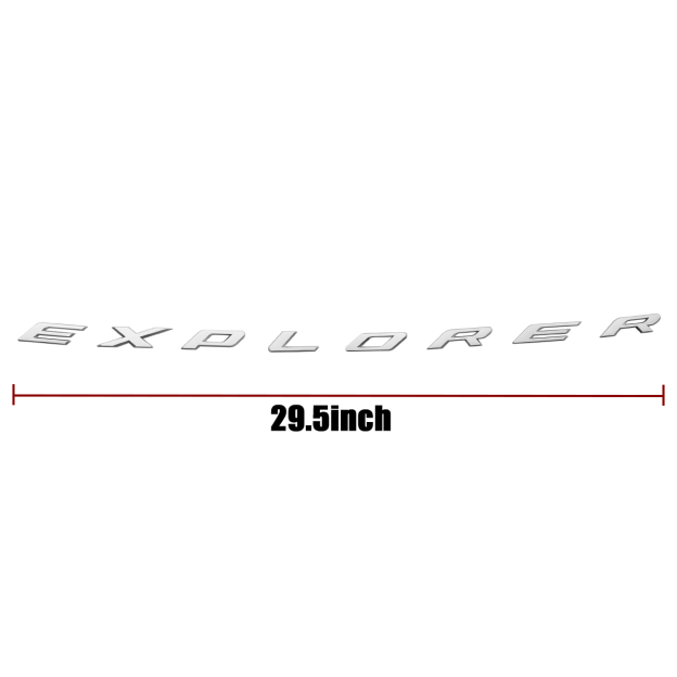 2011-2024 Explorer ABS Front Hood Letter Gloss Chrome Ford 3D Raised Stickers Decals