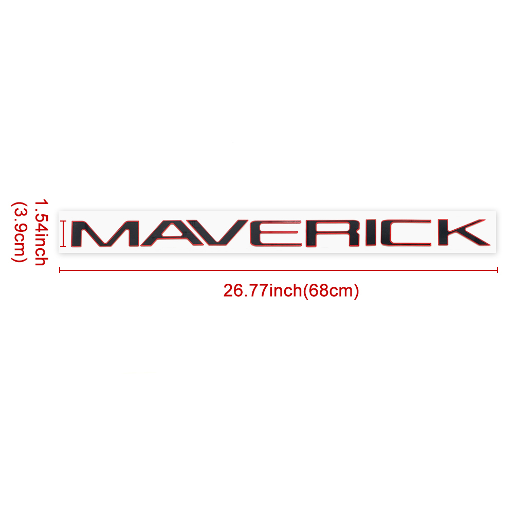 2022-2025 Maverick Rear Tailgate Letters Acrylic Balck Red Ford Nameplate 3D Decal Sticker