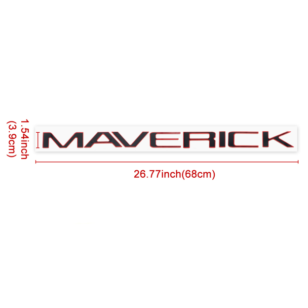 2022-2025 Maverick Rear Tailgate Letters Acrylic Balck Red Ford Nameplate 3D Decal Sticker