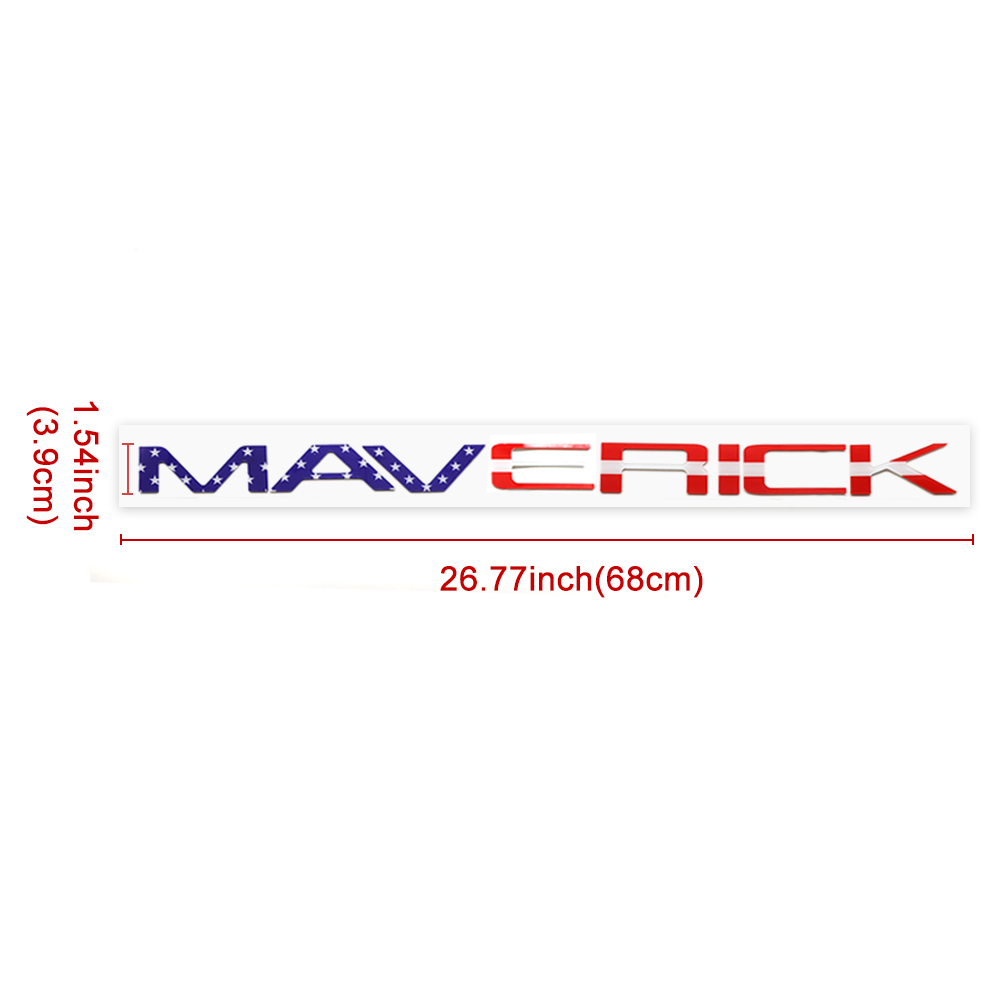 2022-2025 Maverick Rear Tailgate Letters Acrylic Blue Red US Flag Ford Nameplate 3D Decal Sticker