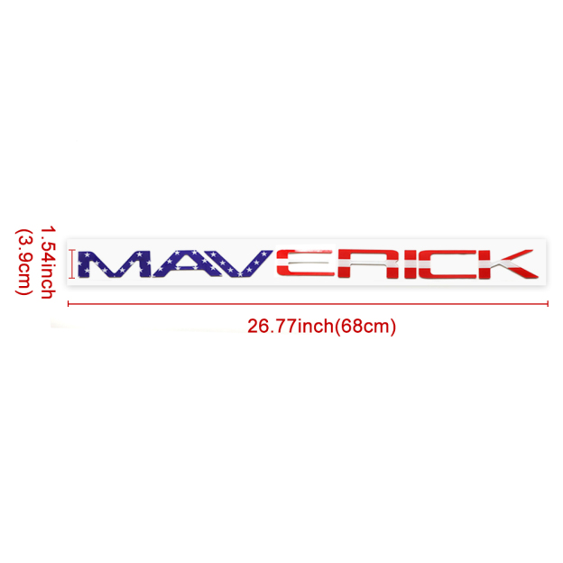 2022-2025 Maverick Rear Tailgate Letters Acrylic Blue Red US Flag Ford Nameplate 3D Decal Sticker