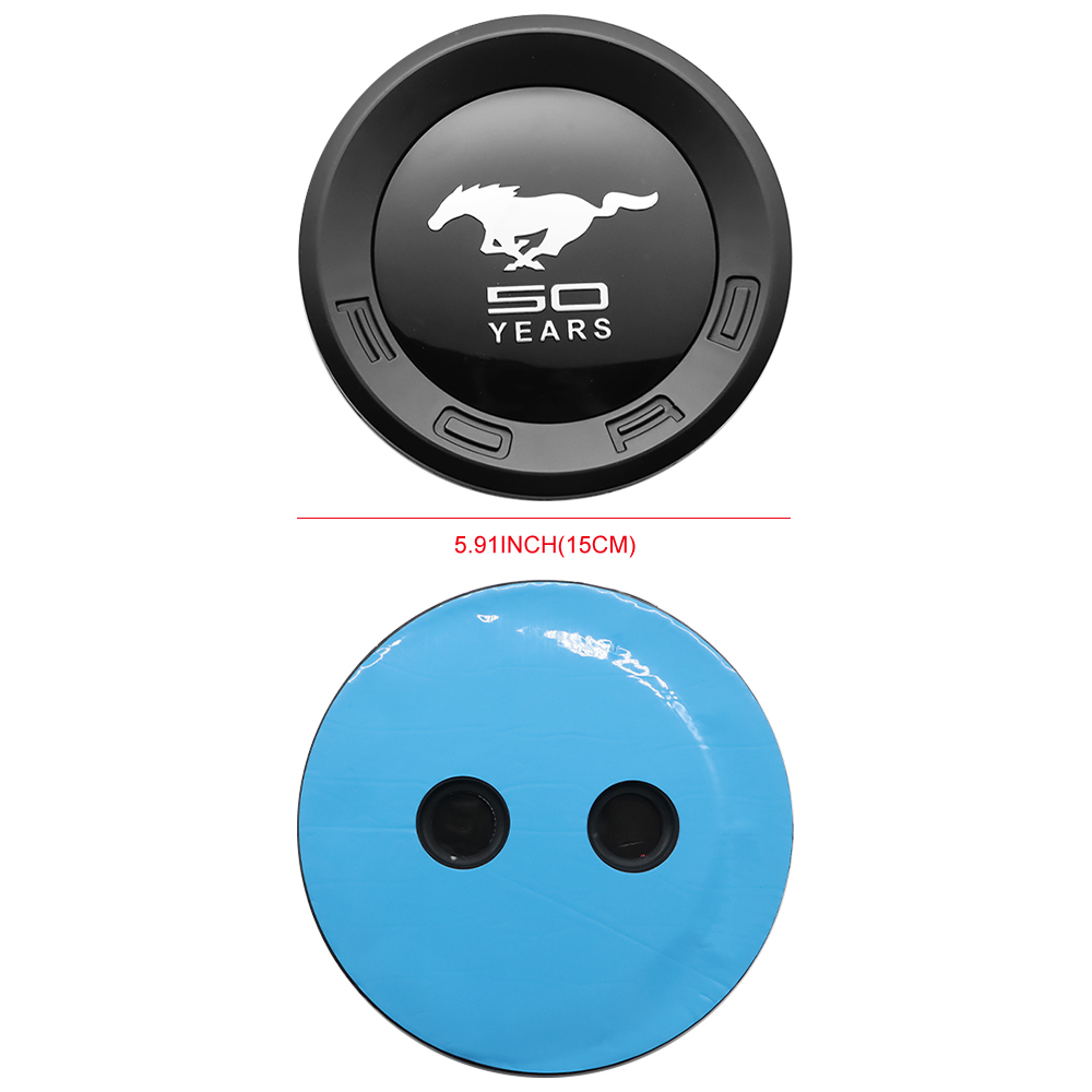 Universal Mustang 50 Year Round Badge Black 5.9"/15cm Adhesive Badge 