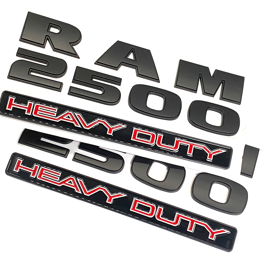2Pcs 2013-2018 RAM 2500 Heavy Duty Letter Front Door Side Fender Set Matte Black Dodge 68276961AA