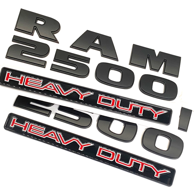 2Pcs 2013-2018 RAM 2500 Heavy Duty Letter Front Door Side Fender Set Matte Black Dodge 68276961AA