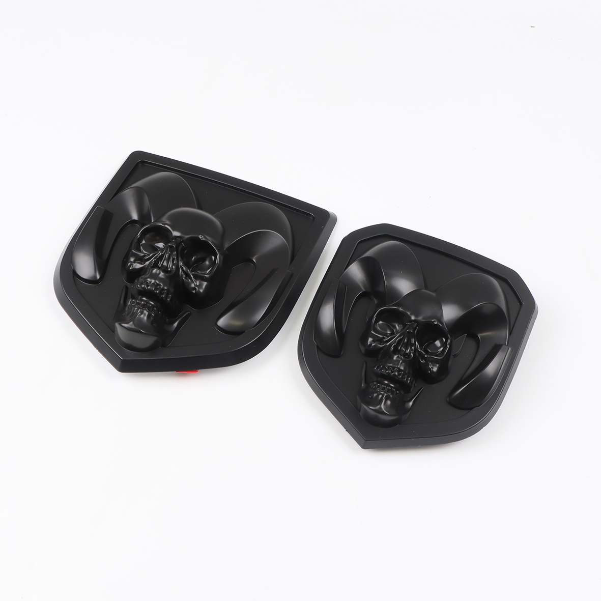 2Pcs Front Grille & Tailgate Emblem Skull Ram 1500 2500 3500 Matte Black Dodge 68272519AA