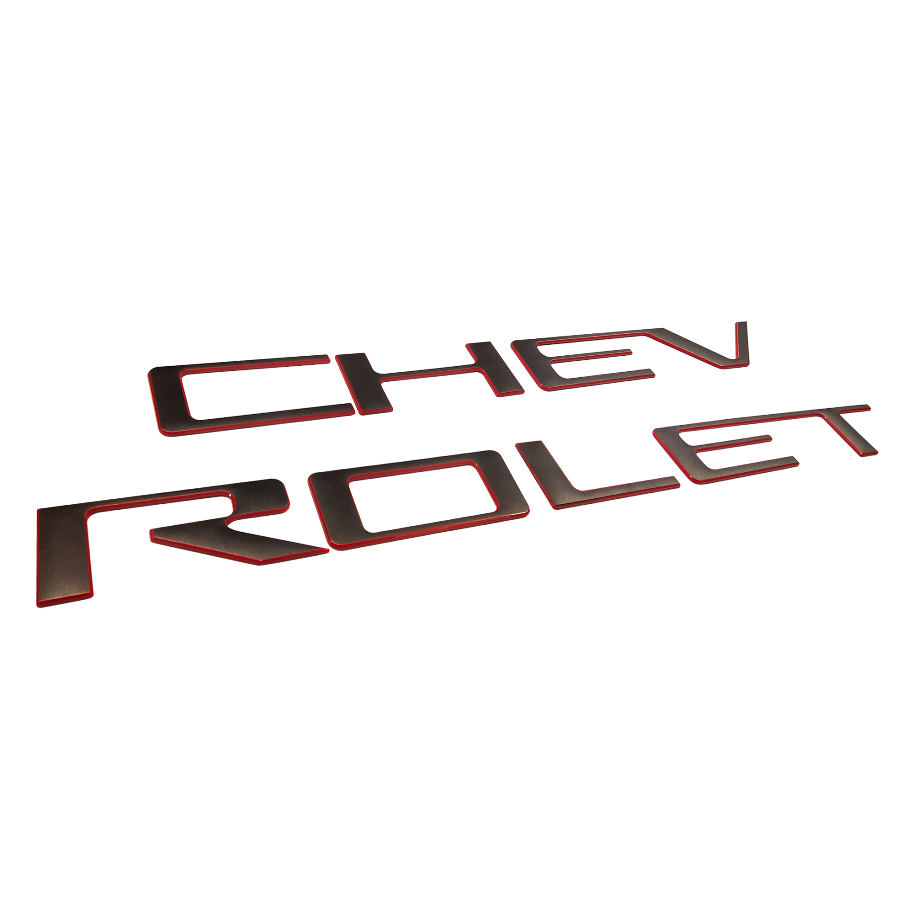 2019-2026 Silverado 1500 2500/3500HD ABS Plastic Tailgate Insert Letter Matte Black Red Chevrolet Liftgate Letter