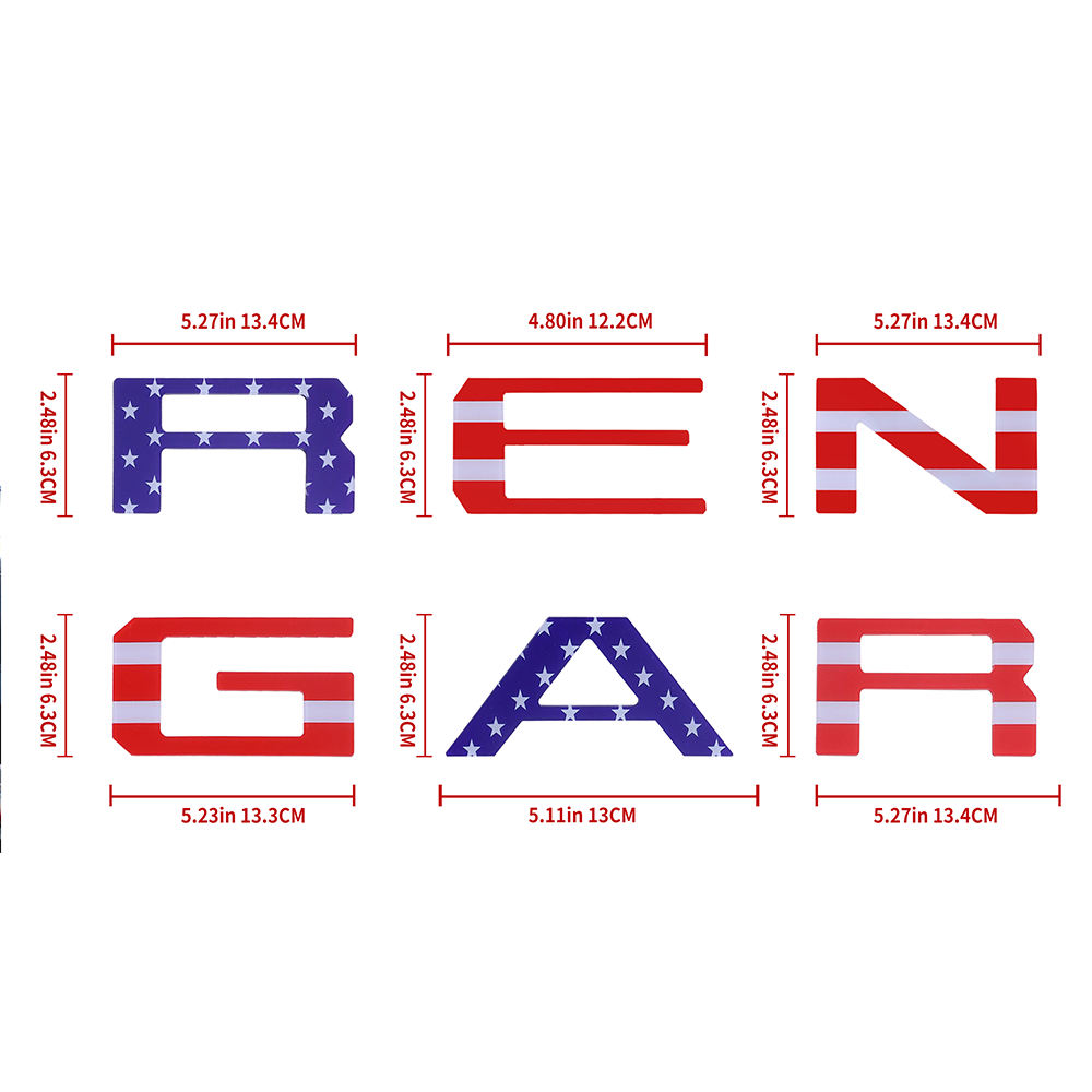 2019-2023 Ranger Acrylic Tailgate Insert Letter US Flag Ford