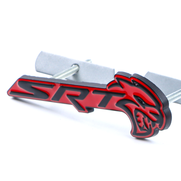 2018-2026 Charger Durango Hellcat SRT Metal Front Grille Badge Black Red Dodge Decal Nameplate