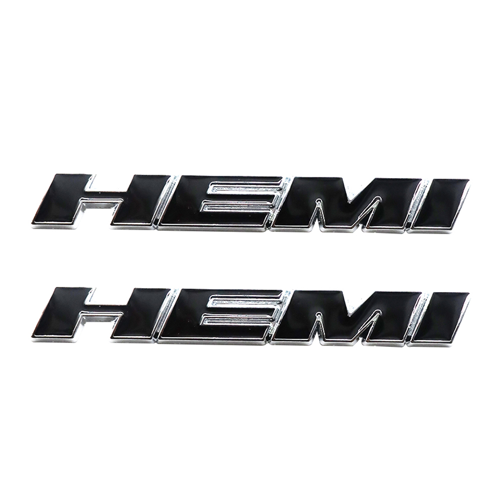 2Pcs 2011-2019  Charger Challenger Metal Hemi Badge Black Chrome Dodge 68085330AC