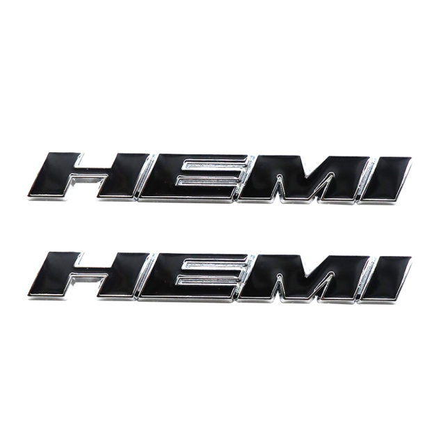 2Pcs 2011-2019  Charger Challenger Metal Hemi Badge Black Chrome Dodge 68085330AC