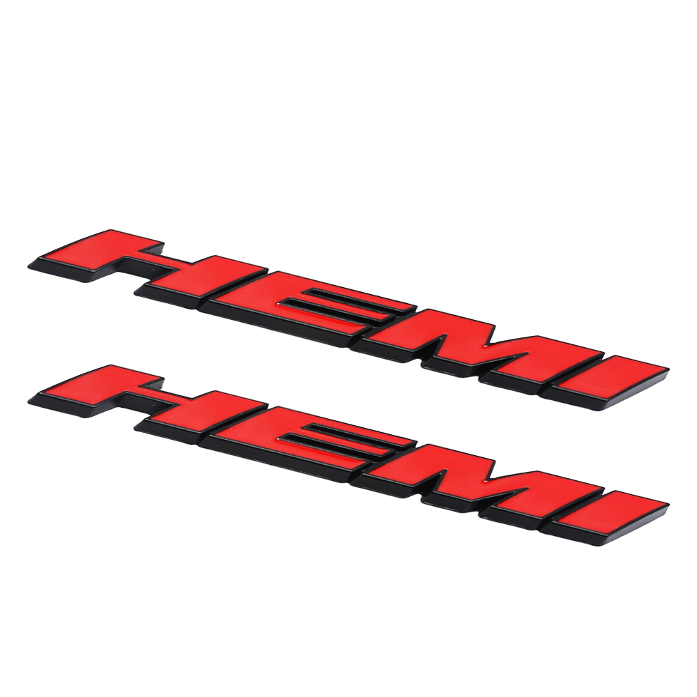 2Pcs 2011-2019 Charger Challenger Metal Hemi Badge Black Red Dodge 68085330AC Decal Na'me'plate