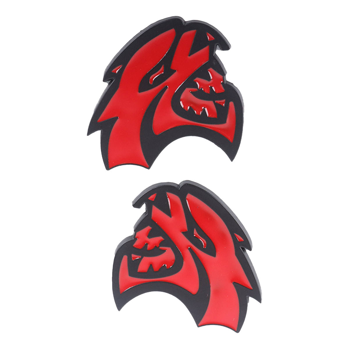 2Pcs 2015-2019 Charger Challenger ABS Hellcat Badge Black Red Dodge Devilcat Decal Nameplate