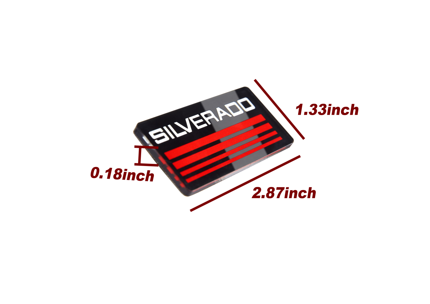 2pcs 1988-1998 Silverado Acrylic Cab Roof Side Pillar Plate Badge Red Chevrolet
