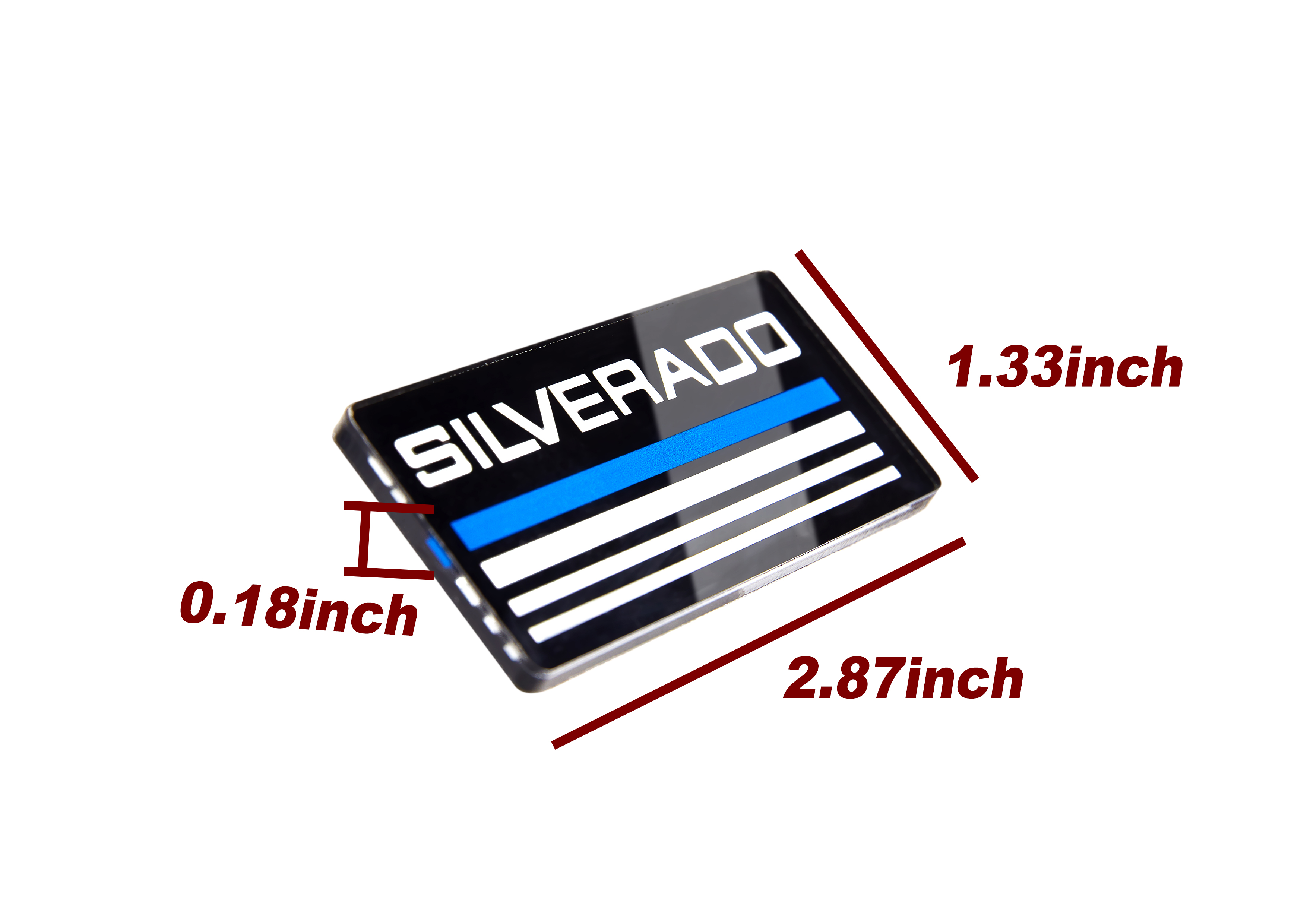 2pcs 1988-1998 Silverado Acrylic Cab Roof Side Pillar Plate Badge Blue Chevrolet