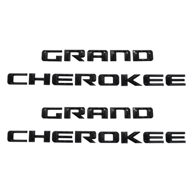 2Pcs 2014-2016 Grand Cherokee Plastic Door Letters Gloss Black Left Right Jeep