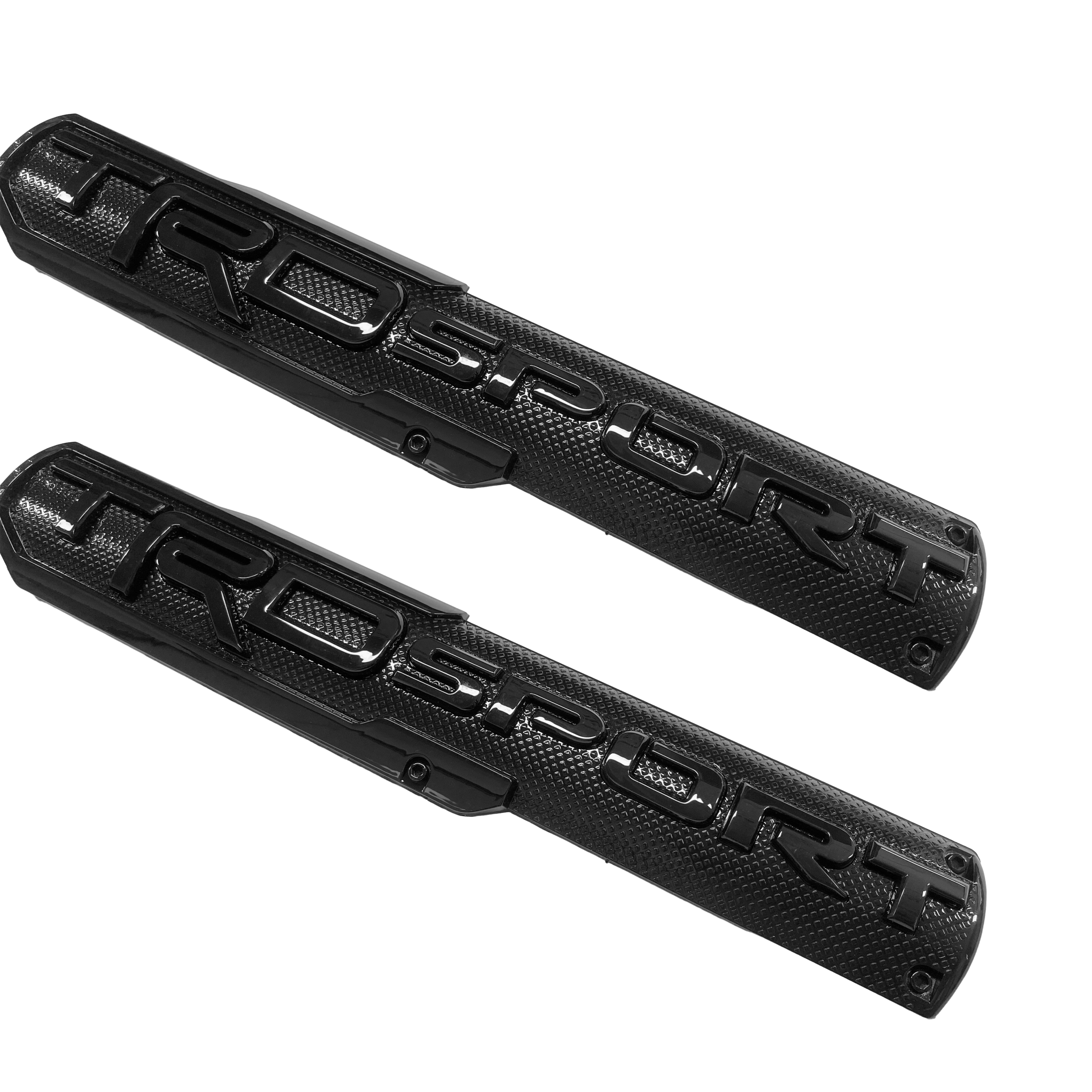 2PCS For Tundra Tacoma 4Runner Plastic TRD SPORT Fender Side Emblem Sticker Glossy Black Toyota
