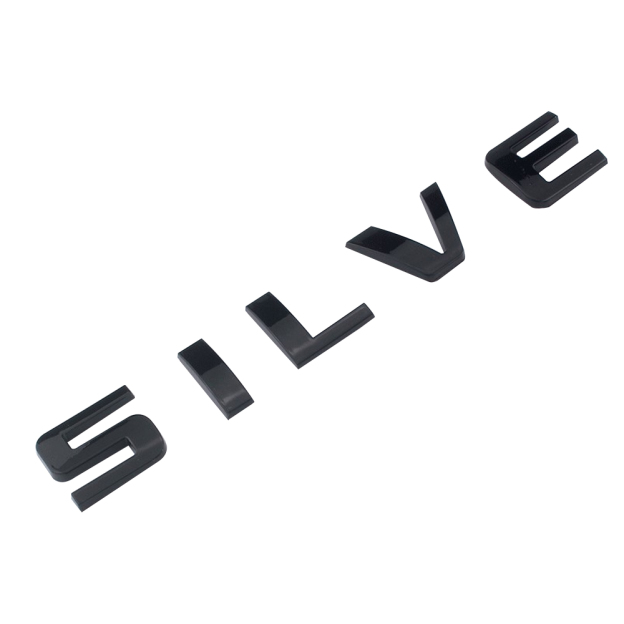 1pcs 2007-2018 Silverado 1500 2500 Plastic Door Side Tailgate Letters Gloss Black Chevrolet
