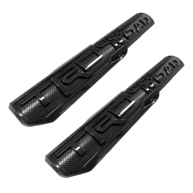 2PCS Tundra Tacoma 4Runner Plastic TRD OFF ROAD Fender Side Emblem Sticker Glossy Black Toyota